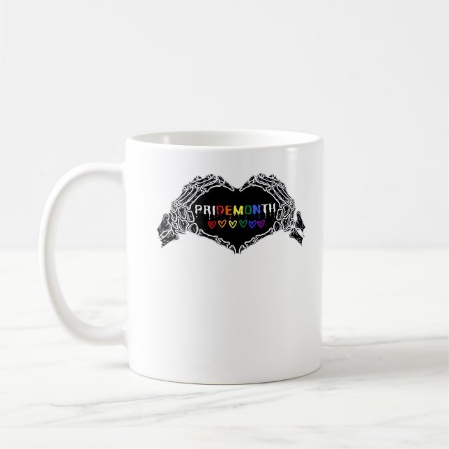 Month Skeleton Heart Hands LGBTQIA Creative Style Coffee Mug (Left)