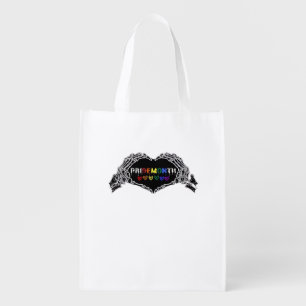 Month Skeleton Heart Hands LGBTQIA Creative Style Grocery Bag