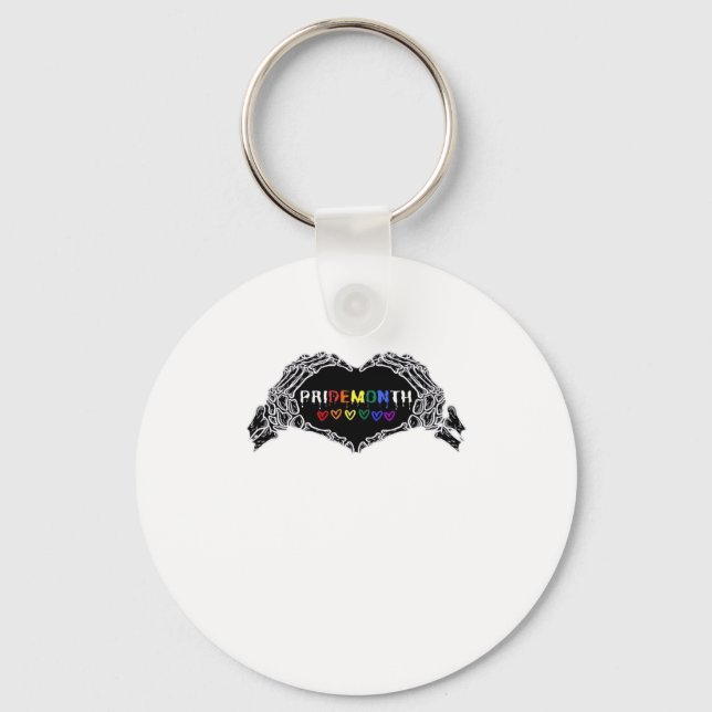 Month Skeleton Heart Hands LGBTQIA Creative Style Keychain (Front)