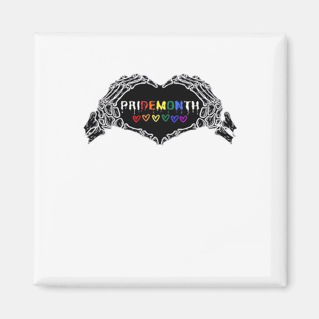 Month Skeleton Heart Hands LGBTQIA Creative Style Magnet (Front)