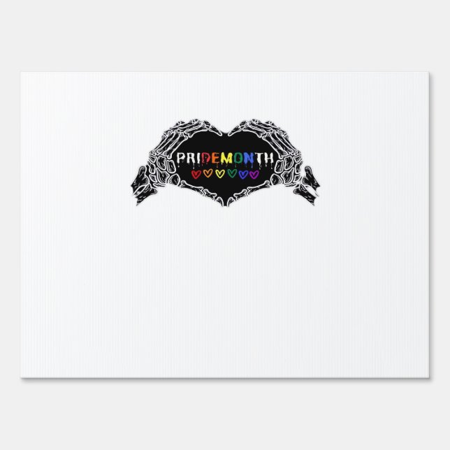 Month Skeleton Heart Hands LGBTQIA Creative Style Sign (Front)