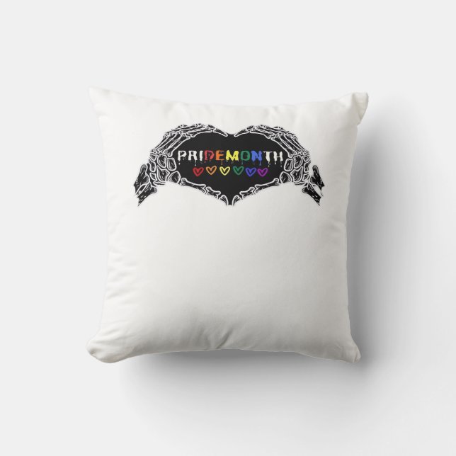 Month Skeleton Heart Hands LGBTQIA Creative Style Throw Pillow (Front)