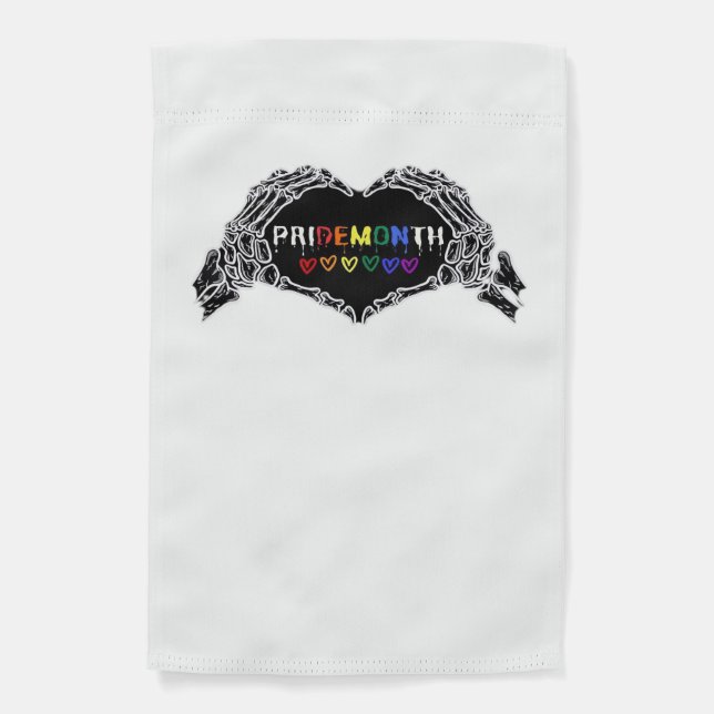 Month Skeleton Heart Hands LGBTQIA  Garden Flag (Front)
