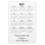Monthly 2021 Calendar Magnet with Quote