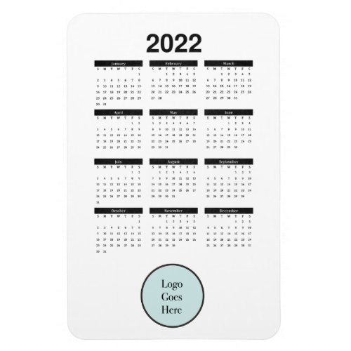 Monthly 2022 Calendar Magnet with Business Logo