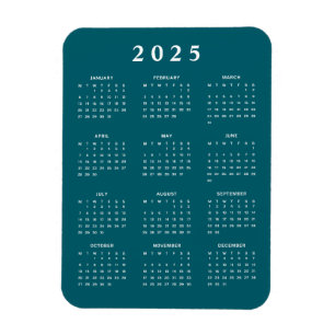 Monthly 2025 Calendar Magnet