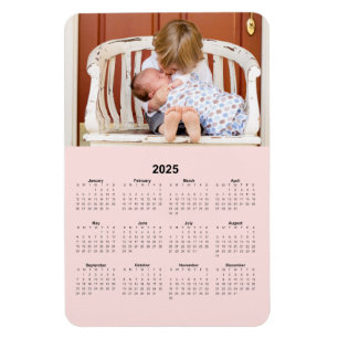 Monthly 2025 Sibling Photo Calendar Magnet