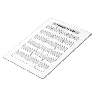 Monthly Bill Payment Tracker Log Notepad
