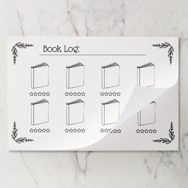 Monthly Book Log Tracker Booktok Ivory Paper Pad (Folded)