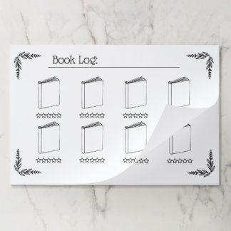 Monthly Book Log Tracker Booktok White Paper Pad