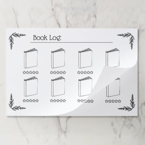 Monthly Book Log Tracker Booktok White Paper Pad