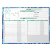 Monthly Budget and Bill Tracker Blue Green