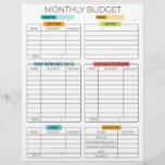 Monthly budget planner Letterhead<br><div class="desc">Monthly budget planner</div>