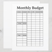 Monthly Budget Tracker Printable  (Front/Back)