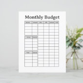 Monthly Budget Tracker Printable  (Standing Front)