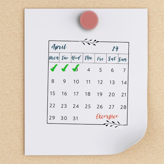 Monthly Bullet Journal Calendar Habit Tracker Bujo Rubber Stamp (Creator Uploaded)