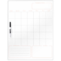 Monthly Calendar Board with Goal Planning