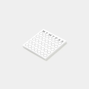 Monthly Calendar Circles Habit Tracker Journaling Post-it Notes