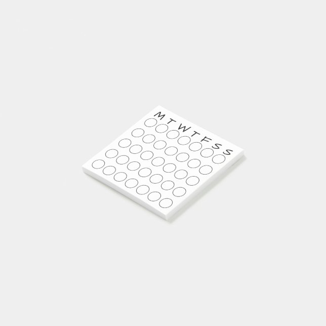 Monthly Calendar Circles Habit Tracker Journaling Post-it Notes (Angled)