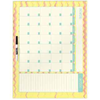 Monthly Calendar Dry Erase Board - Chevron