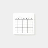 planning-blank-calendar-month-family-personalized-post-it-notes-zazzle