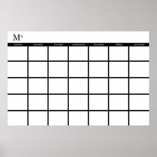 Monthly Calendar : Poster
