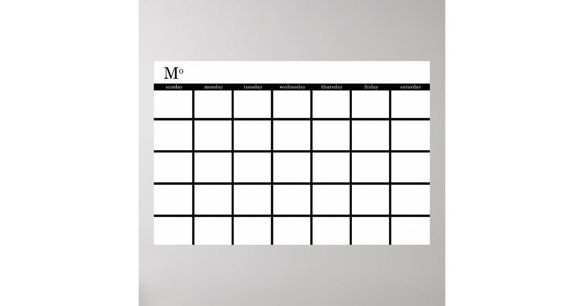 Monthly Calendar : Poster | Zazzle