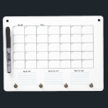Monthly Calendar Whiteboard<br><div class="desc">Keep track of your schedule and your keys with this monthly calendar whiteboard and key rack.</div>