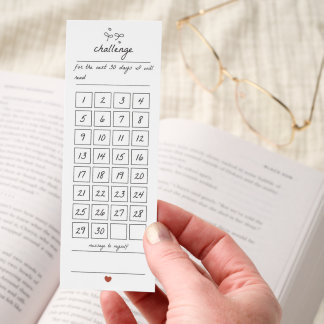 Monthly challenge reading bookmarks