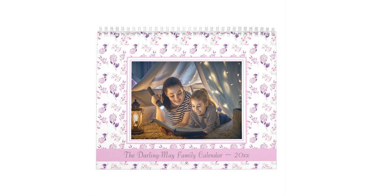 Uh Calendar Spring 2023 Monthly Custom Photo Pastel Floral Pattern 2022 Calendar | Zazzle.com