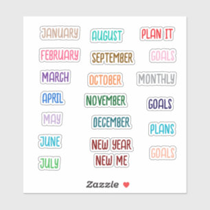 Monthly Decorative Customizable Planner Stickers