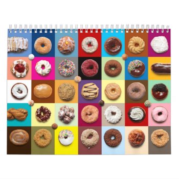 Monthly Donuts Wall Calendar by Sugarbutters at Zazzle