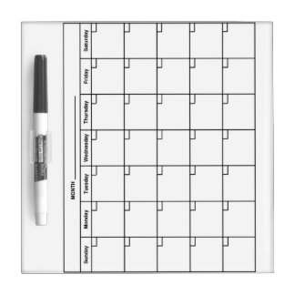 Monthly Dry Erase Board