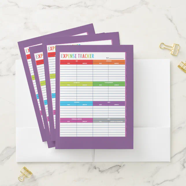Monthly Expense Tracker, Receipt Folders | Zazzle