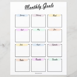 Monthly Goals Planner