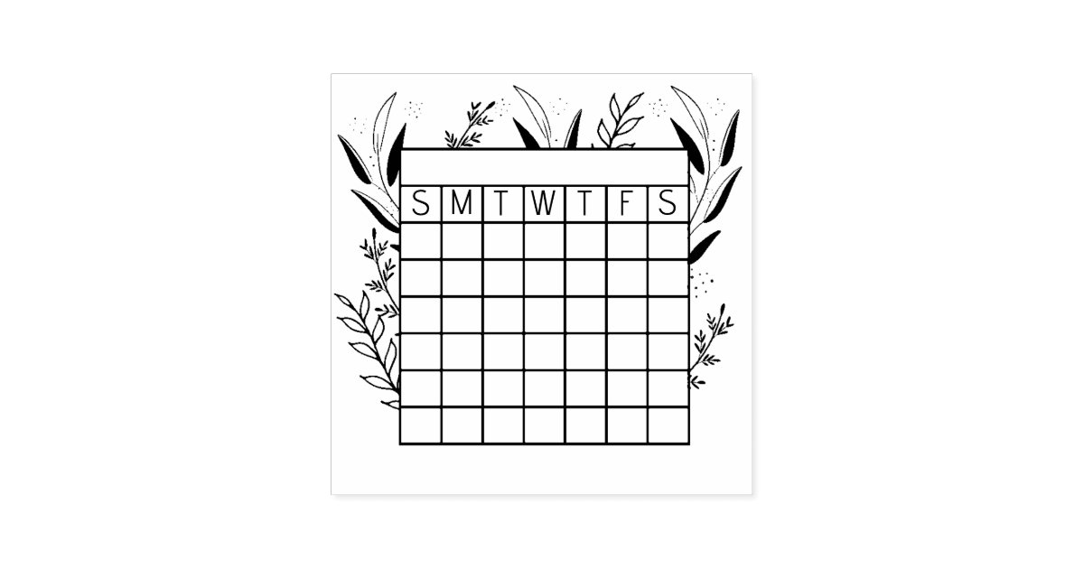 Calendar Stamp,bullet Journal Stamp,rubber Stamp,planner Stamps,clear Stamps ,month Stamp,blank Monthly With Weeks and Dates 