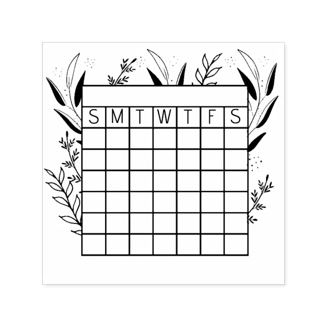 Monthly Habit Tracker, Calendar Stamp, journal Rub Self-inking Stamp ...