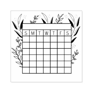 Monthly Habit Tracker, Calendar Stamp, journal Rub Self-inking Stamp |  Zazzle