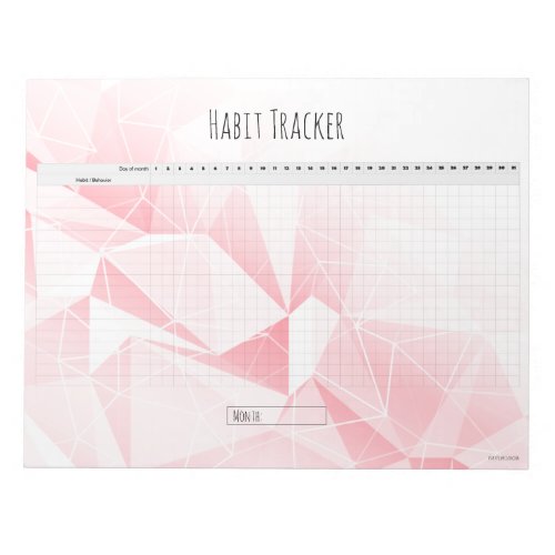 Monthly Habit Tracker _ Pink Geometric Notepad