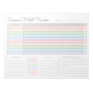 Monthly Habit Tracker - Rainbow Minimalist Notepad