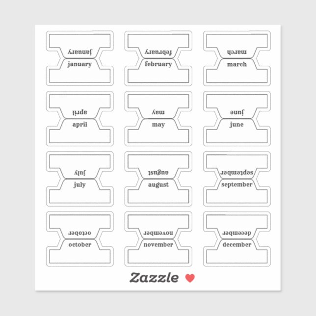 Monthly Index Tab Journal Divider Planner Foldable Sticker (Sheet)