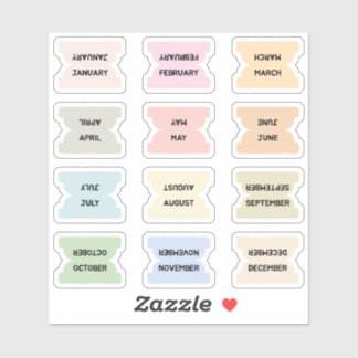 Monthly Index Tabs Bullet Journal Dividers Sticker