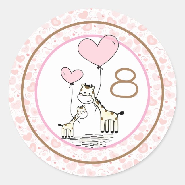 Monthly Infant Milestone Classic Round Sticker (Front)