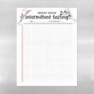 Monthly Intermittent Fasting Tracker AM/PM Magnetic Dry Erase Sheet