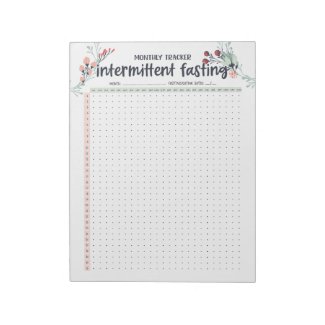 Monthly Intermittent Fasting Tracker AM/PM Notepad