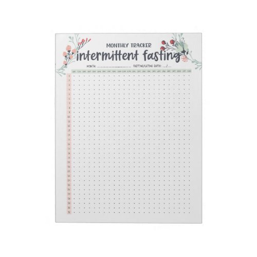 Monthly Intermittent Fasting Tracker AMPM Notepad