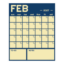 Monthly Large Undated Vibrant Color Wall Calendar