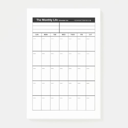 Monthly Life Planner Post_it Notes