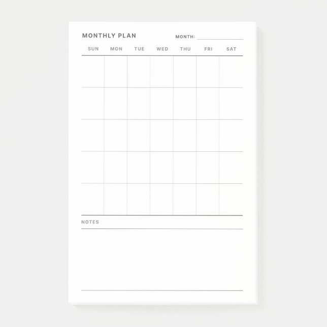 Monthly Life Planner Post-it Notes (Front)
