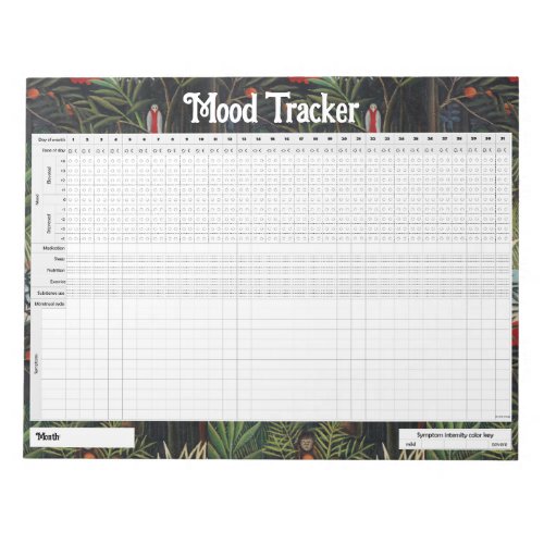 Monthly Mood Tracker Journal _ Jungle Custom Title Notepad